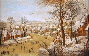 Pieter Brueghel the Younger Winter Landscape with Bird Trap oil painting picture wholesale